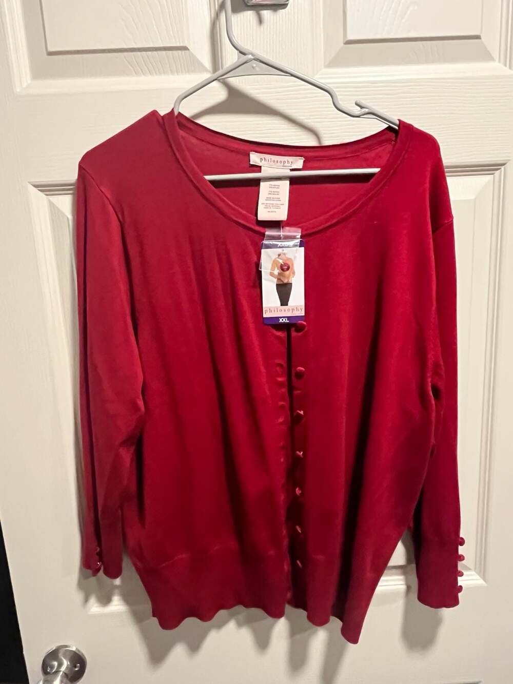 Philosophy Republic Clothing Crimson Button-Front Cardigan Sweater XXL